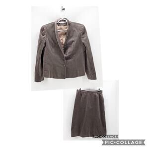 Vintage Fashionata skirt suit 2 pieces brown 70s corduroy brown sz M
